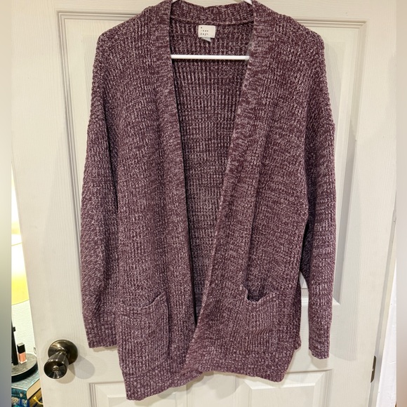 a new day Sweaters - a new day Women's Maroon Open-Front Cardigan